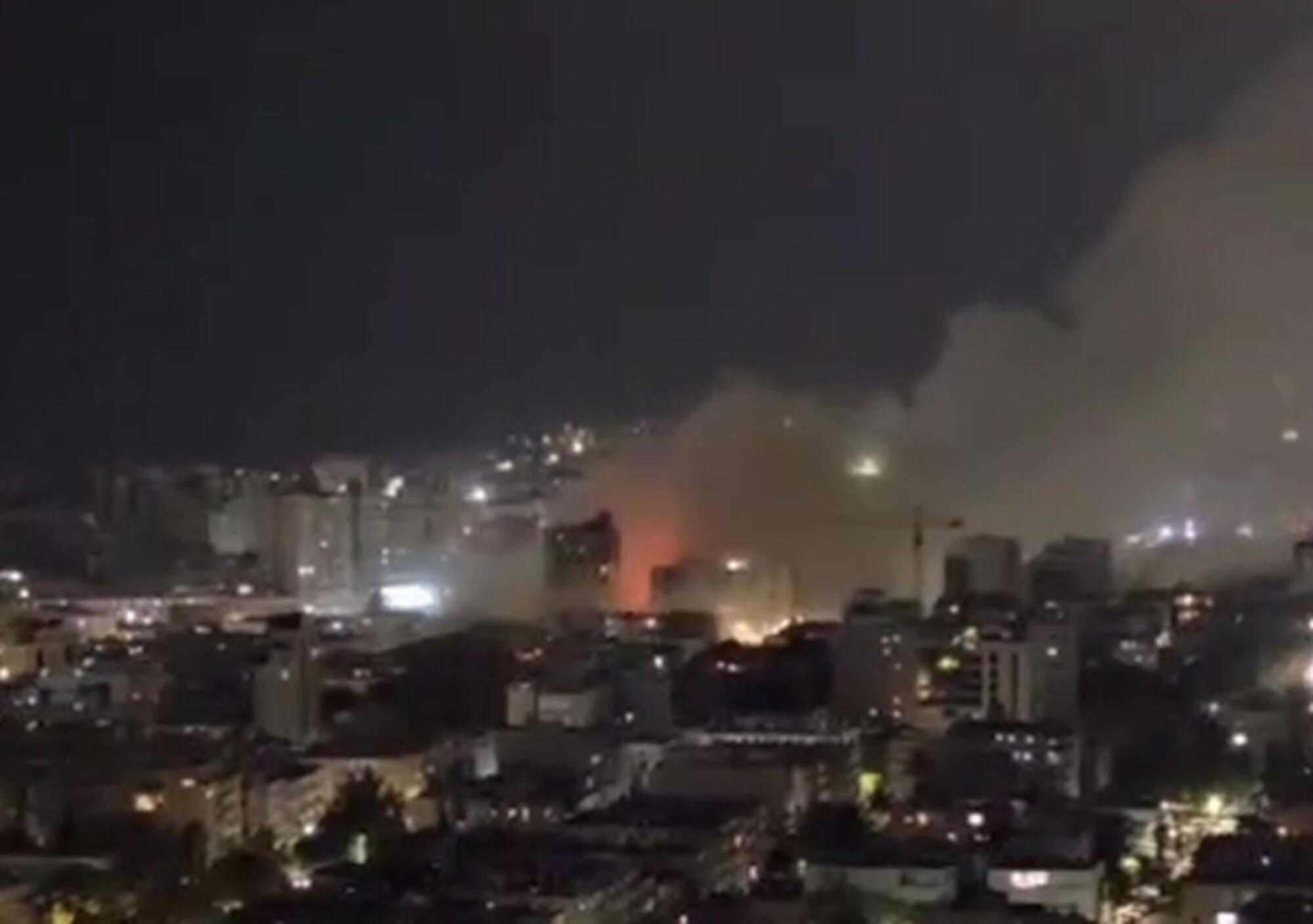 Tel Aviv en llamas en la noche del 15 de junio.